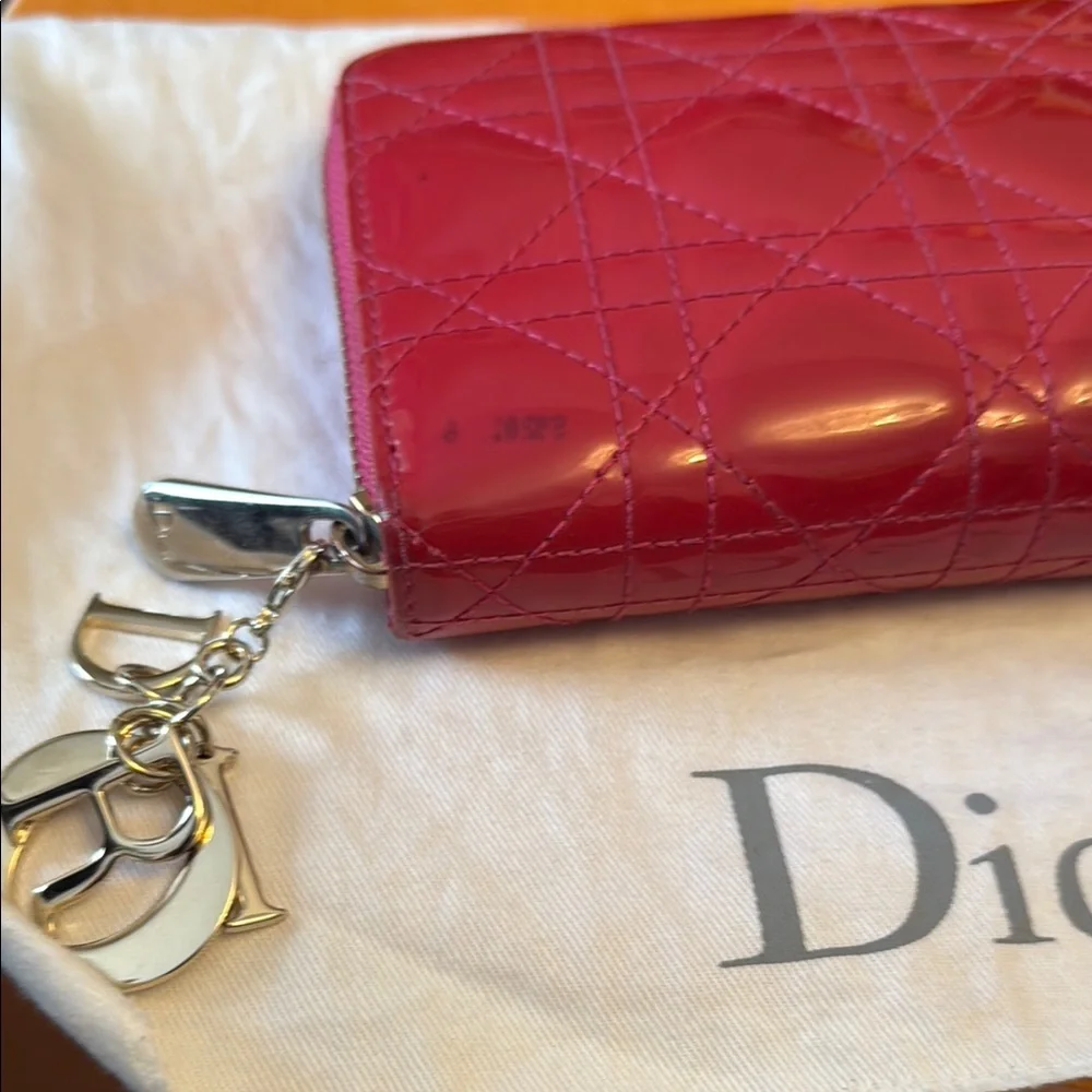 Dior Red Patent Leather Wallet